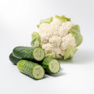 Veggies: Cucumber, Cauliflower