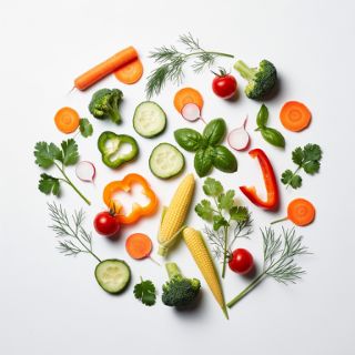 Mixed Raw Veggies And Herb