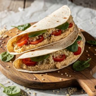 Quick Hummus and Quinoa Wraps