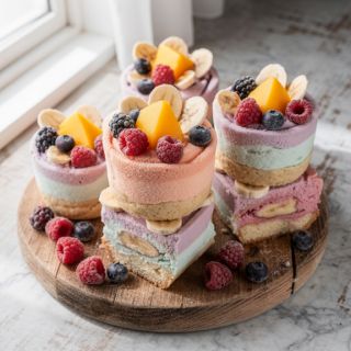 Tricolor Nice Cream Cupcakes