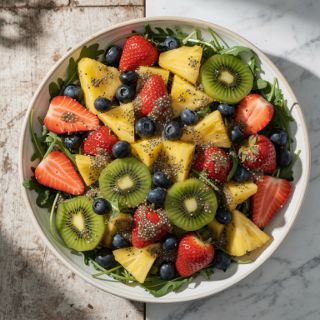 Fruit Salad with Citrus Vanilla Chia Dressing