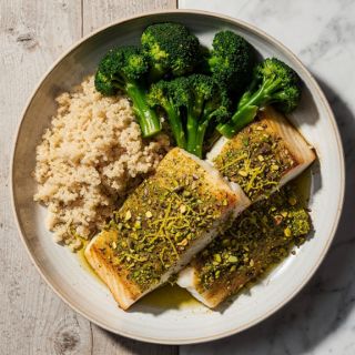 Pistachio-Encrusted Wild-Caught Halibut