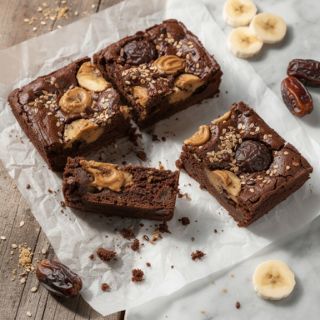 Banana and Chocolate Peanut Butter Brownies