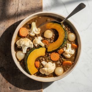 Harvest Vegetable Casserole with Lentils and Gravy