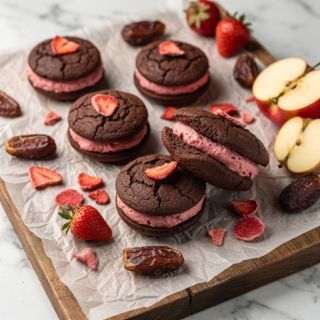 Chocolate-Strawberry Vegan Whoopie Pies